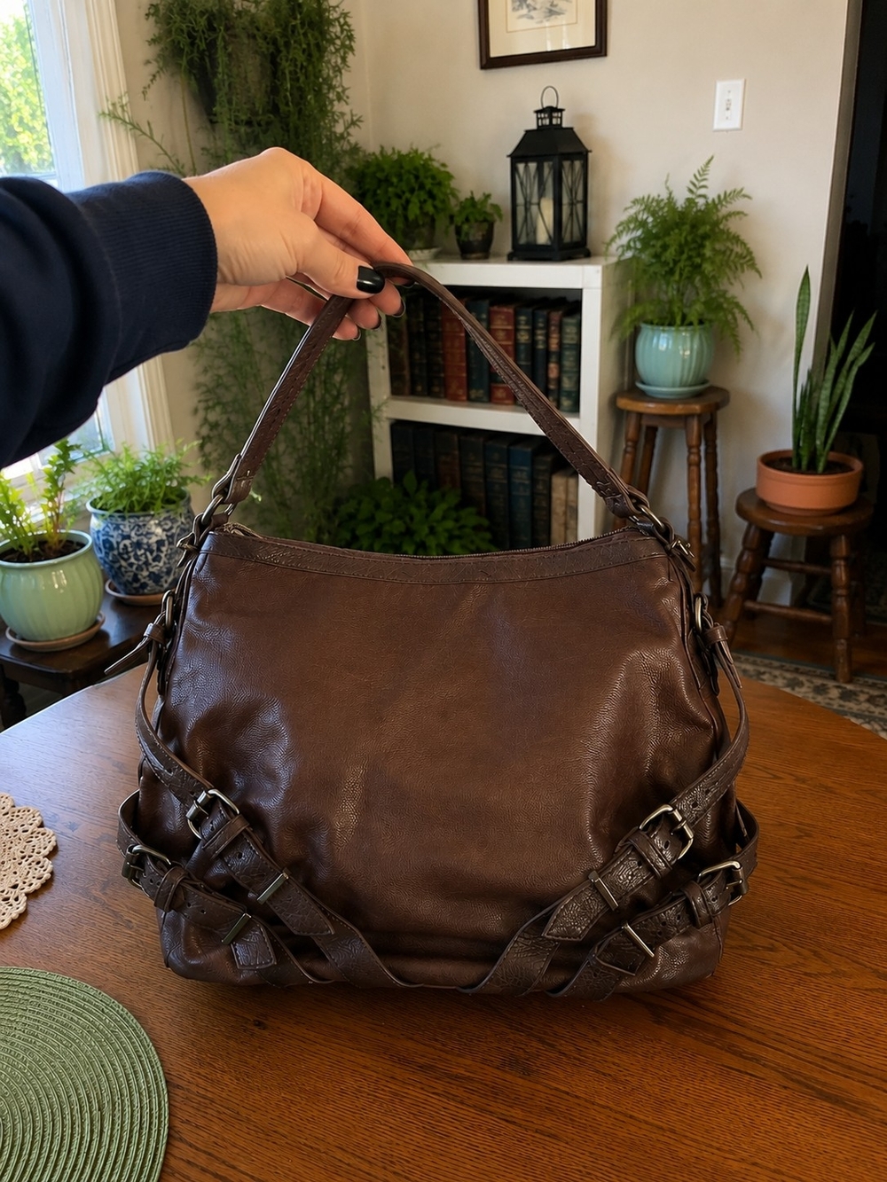 Scarleton Classic Brown Faux Leather Hand/Shoulder Bag - Women